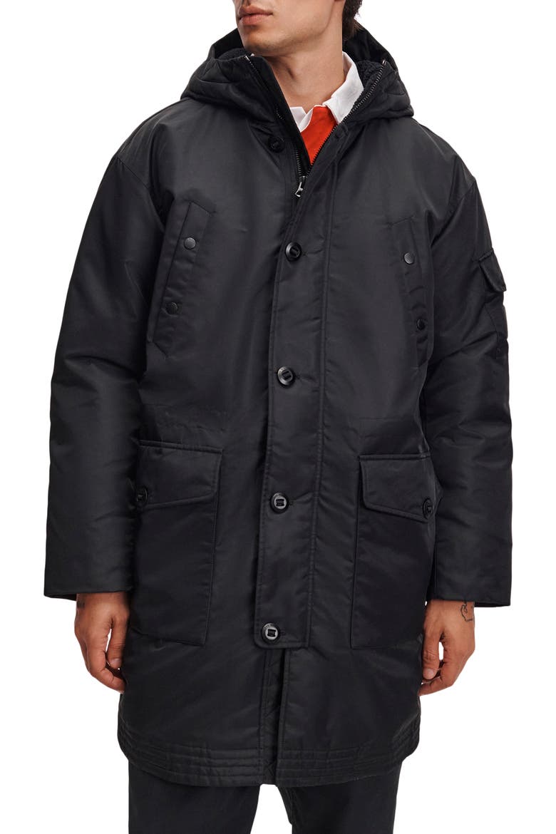 Milner Nylon Snorkel Jacket, Main, color, BLACK