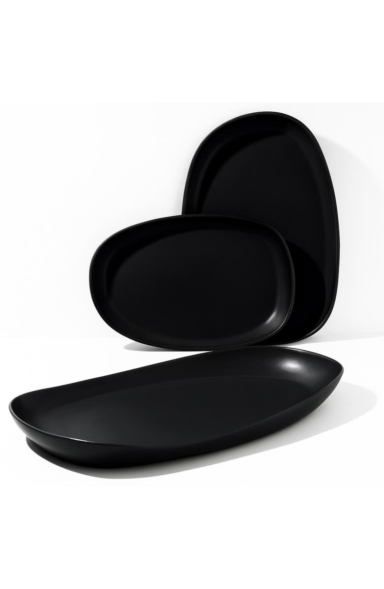 Gharyan Stoneware Dadasi Long Serving Platter, Alternate, color, Matte Black