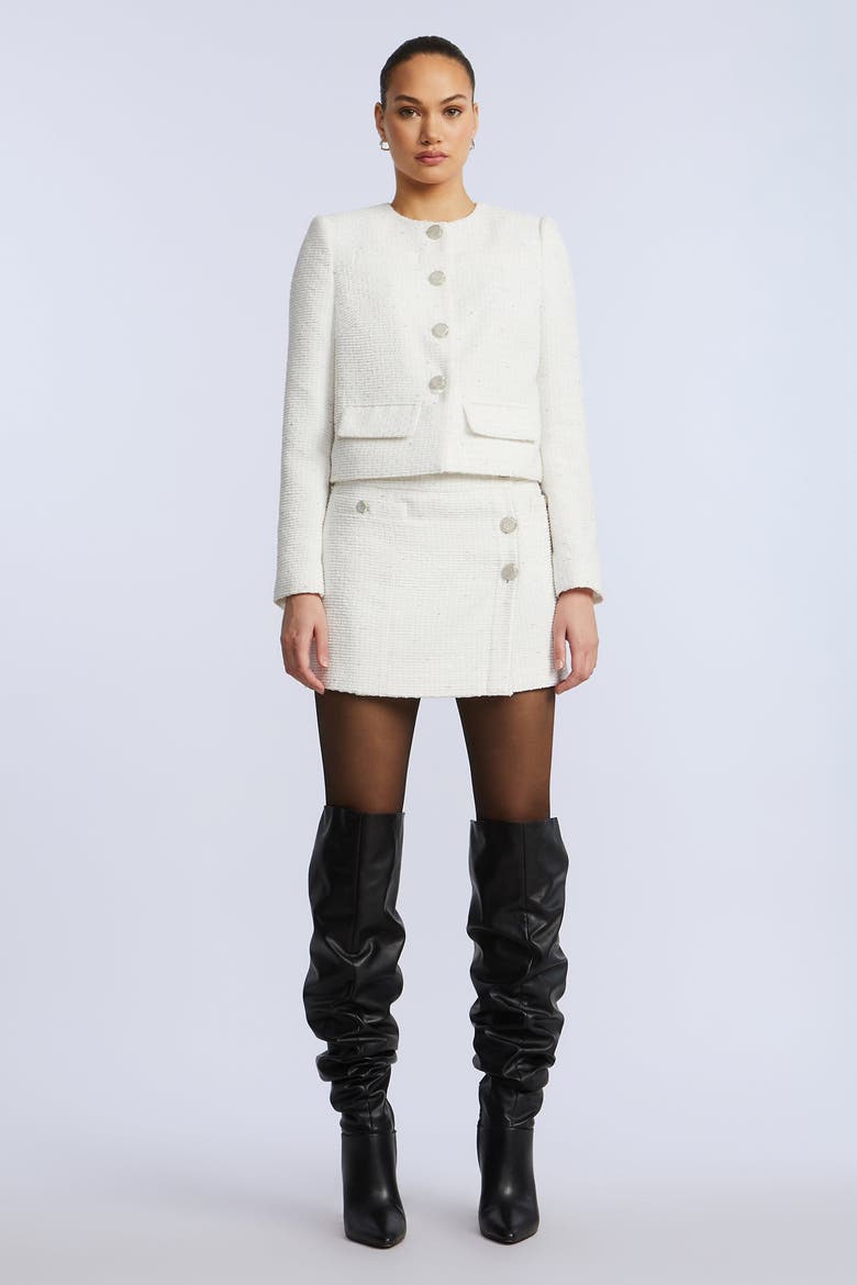Tweed Chasseur Jacket, Alternate, color, White