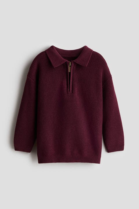Cotton-Knit Polo Sweater