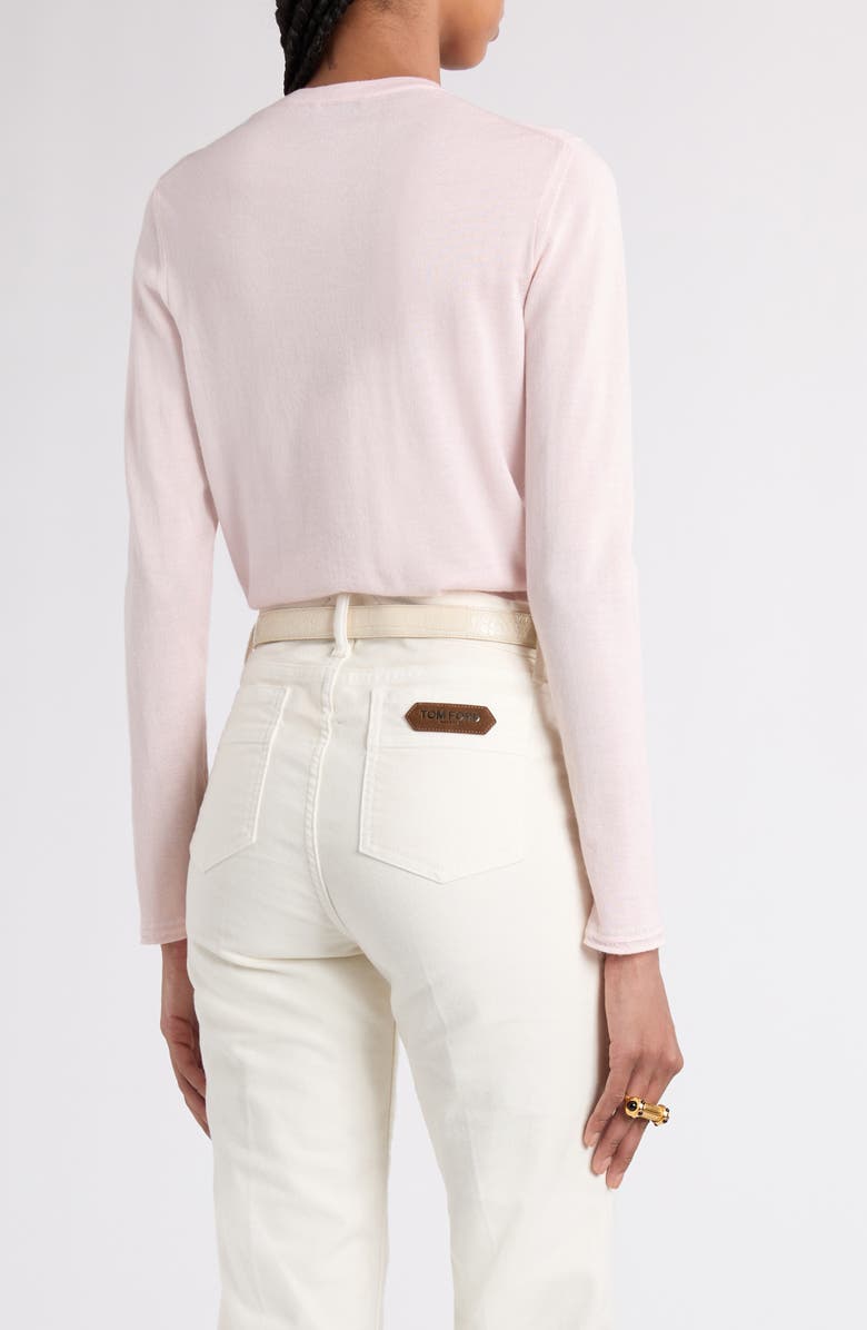 TOM FORD Fine Gauge Cashmere & Silk Crewneck Sweater, Alternate, color, Dp649 Rose Petal