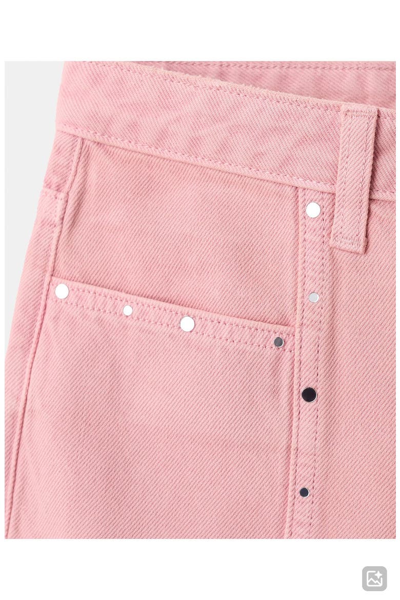 Low Rise Stud Denim Shorts, Alternate, color, PINK