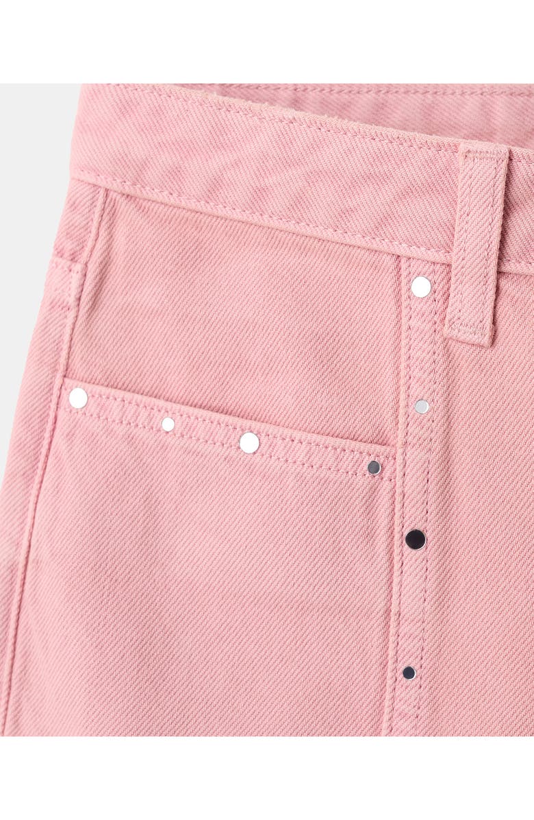 MANGO TEEN Low Rise Stud Denim Shorts, Alternate, color, Pink