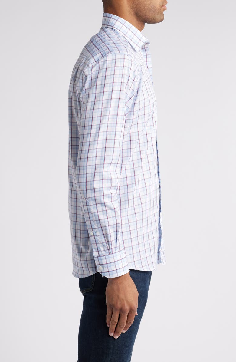 Peter Millar Crown Crafted Chipping Plaid Button-Up Shirt, Alternate, color, White