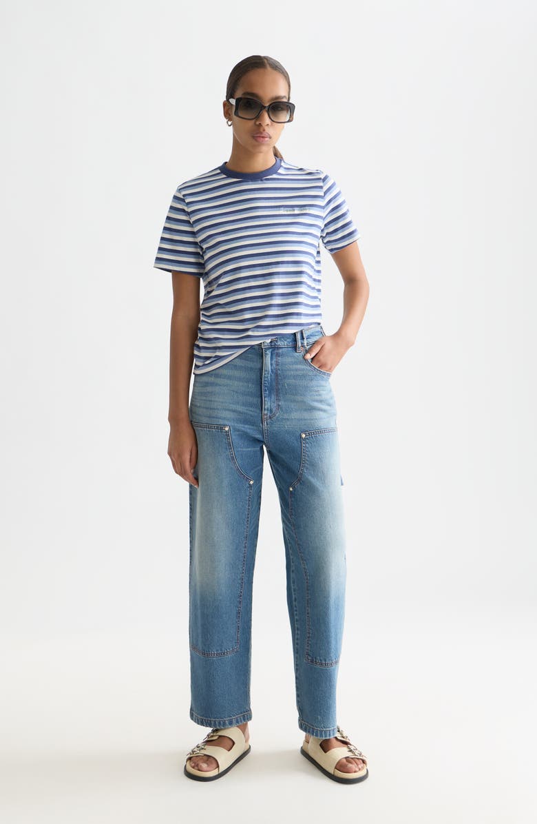 Scotch & Soda Stripe Cotton Ringer T-Shirt, Alternate, color, Oceana Stripes