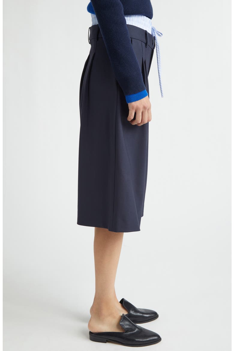 Double Waistband Stretch Wool Culotte Pants, Alternate, color, DARK SAPPHIRE