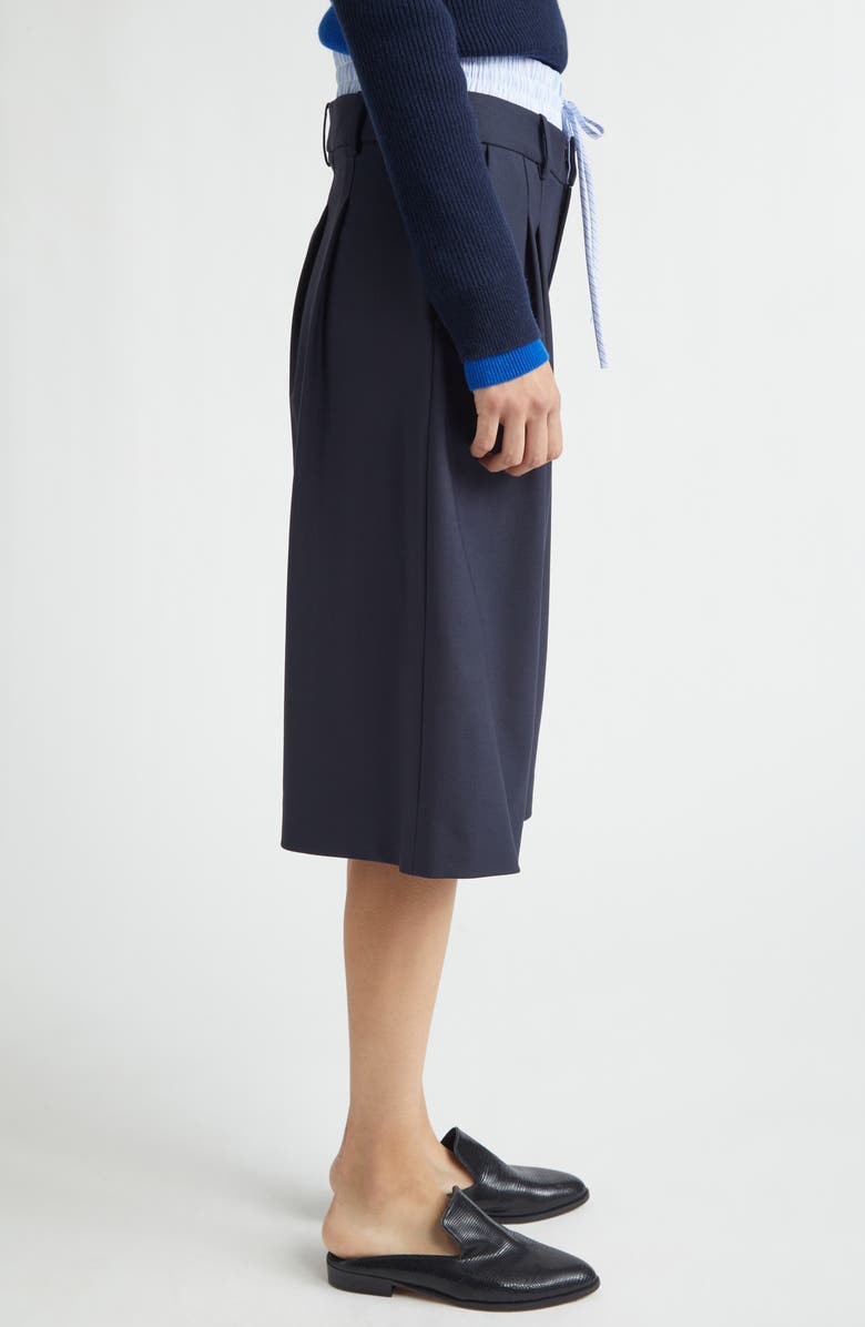 MONSE Double Waistband Stretch Wool Culotte Pants, Alternate, color, Dark Sapphire