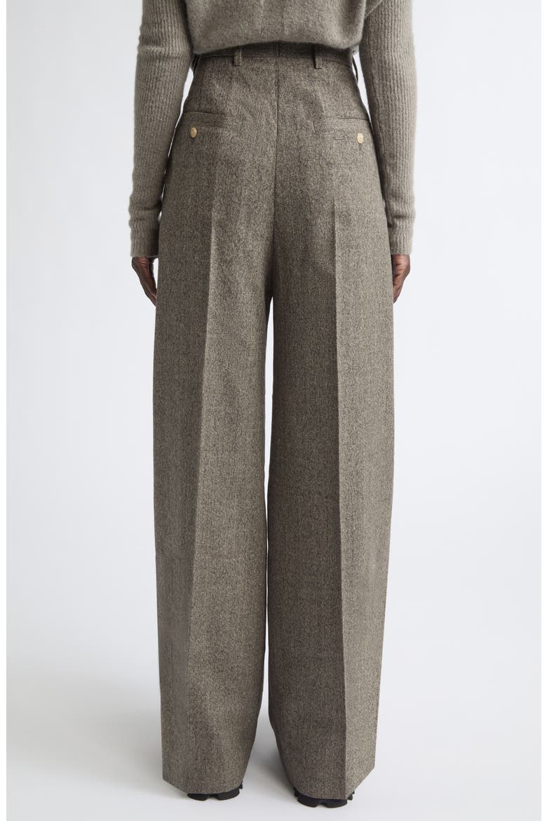 Tailored Wide Leg Wool Pants, Alternate, color, BLACK MELANGE