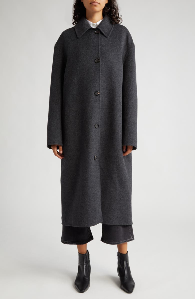 TOTEME Relaxed Fit Longline Double Face Wool Car Coat, Main, color, 