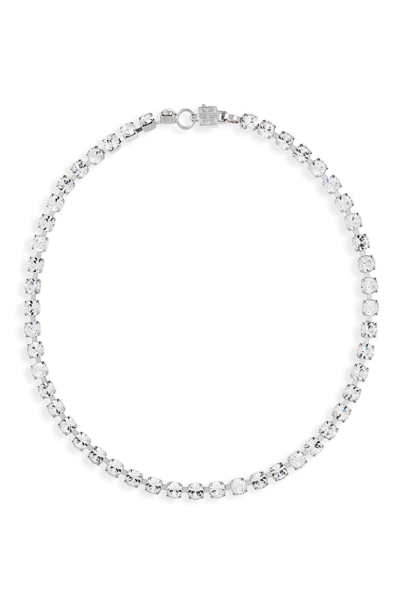 4G Crystal Large Necklace, Main, color, 040-SILVERY