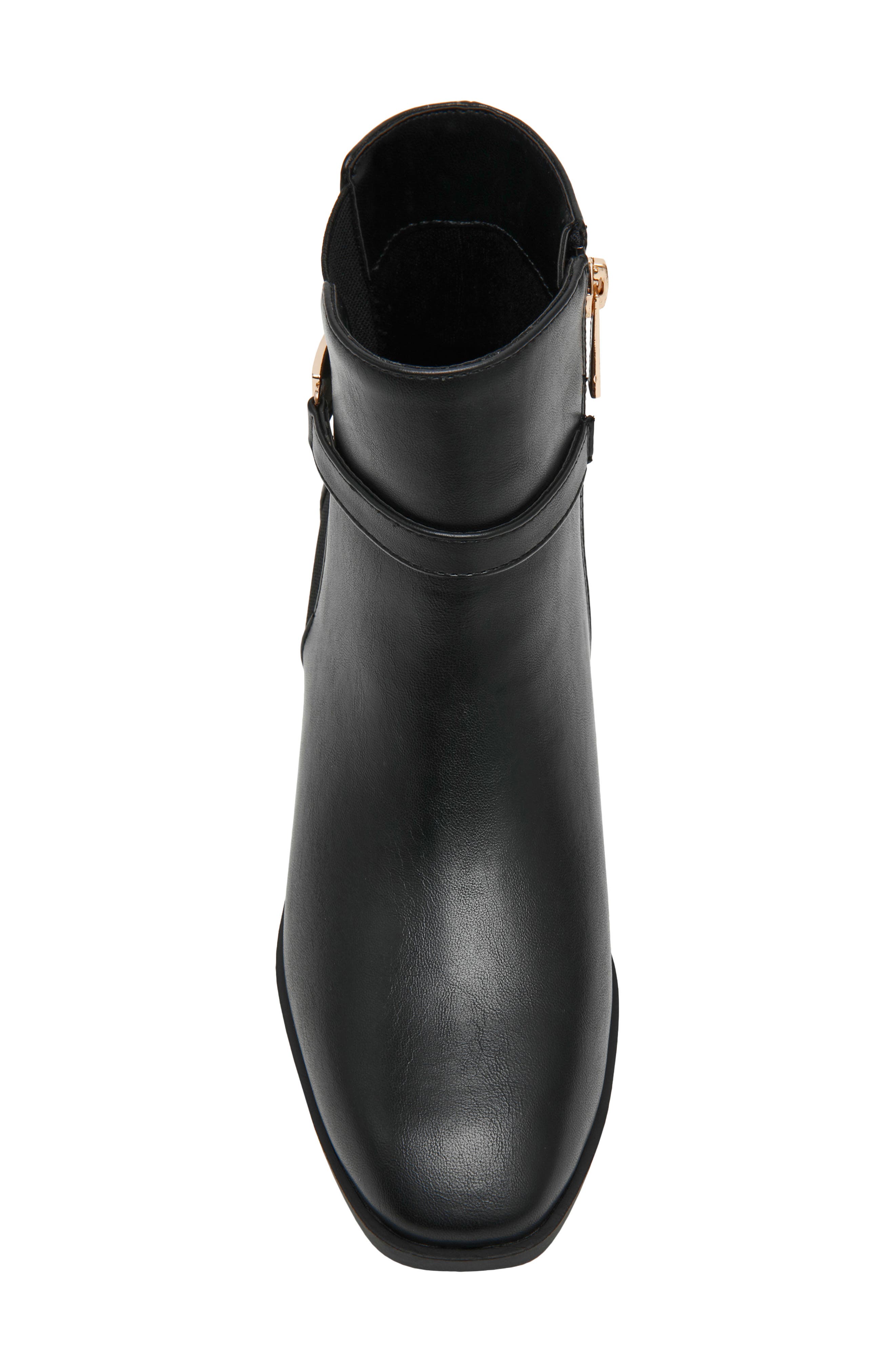 Cinette Faux Leather Chelsea Bootie, Alternate, color, BLACK PU