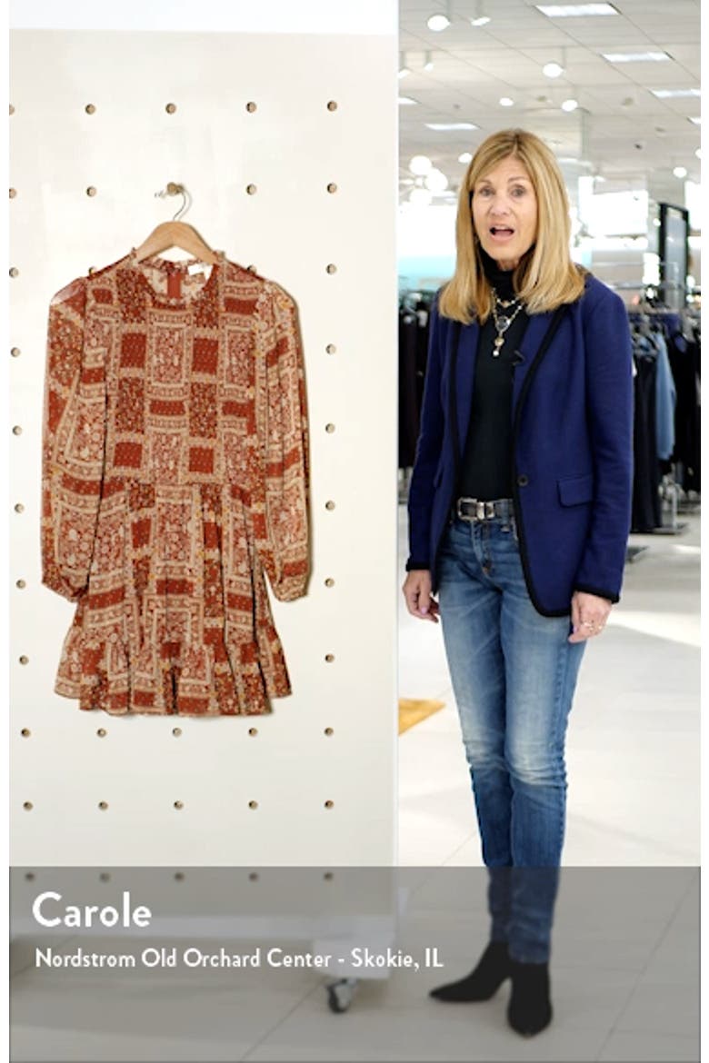 Patchwork Smocked Long Sleeve Minidress video