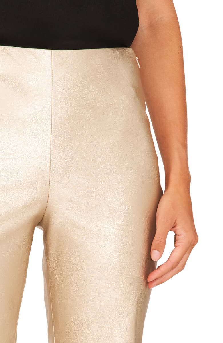 Halogen<sup>®</sup> Metallic Faux Leather Trousers, Alternate, color,