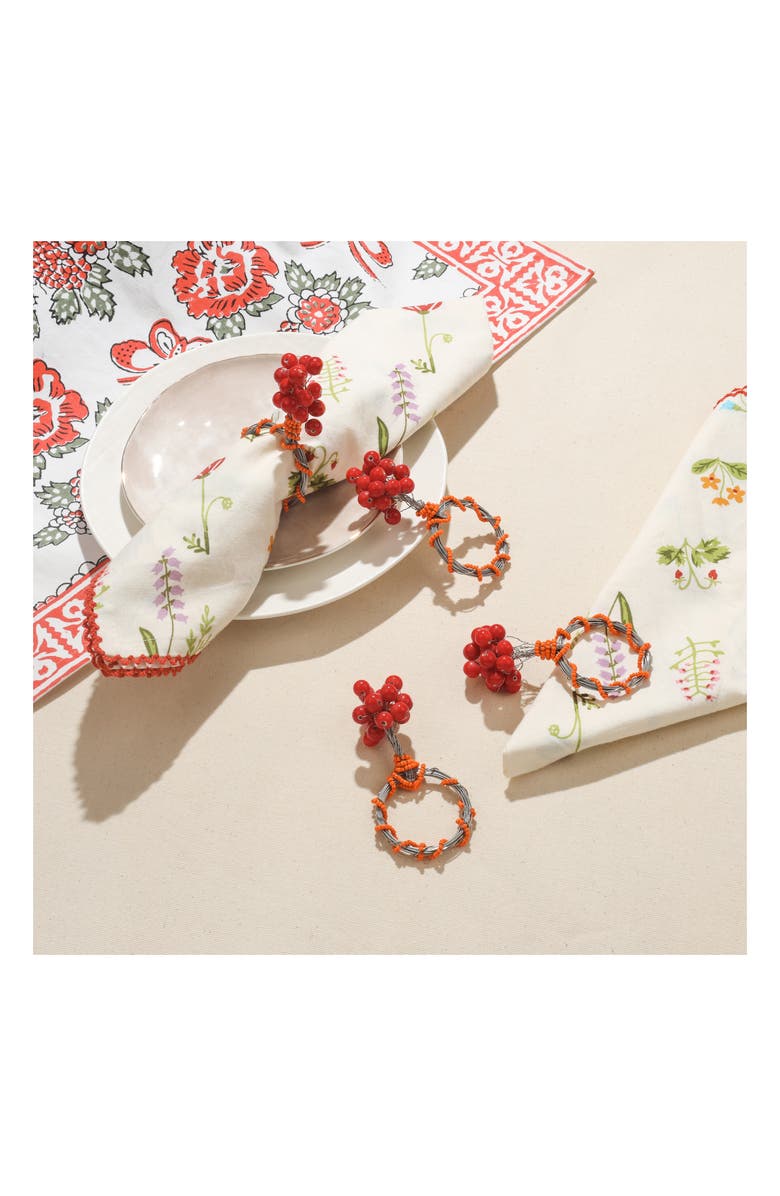 Tiramisu Autumn Ember 4-Pack Napkin Rings, Alternate, color, Red