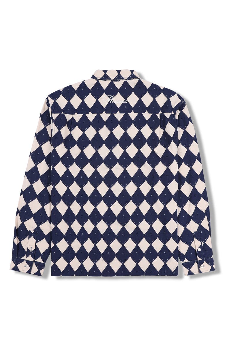 PLEASURES Diamond Print Button-Up Shirt, Alternate, color, 