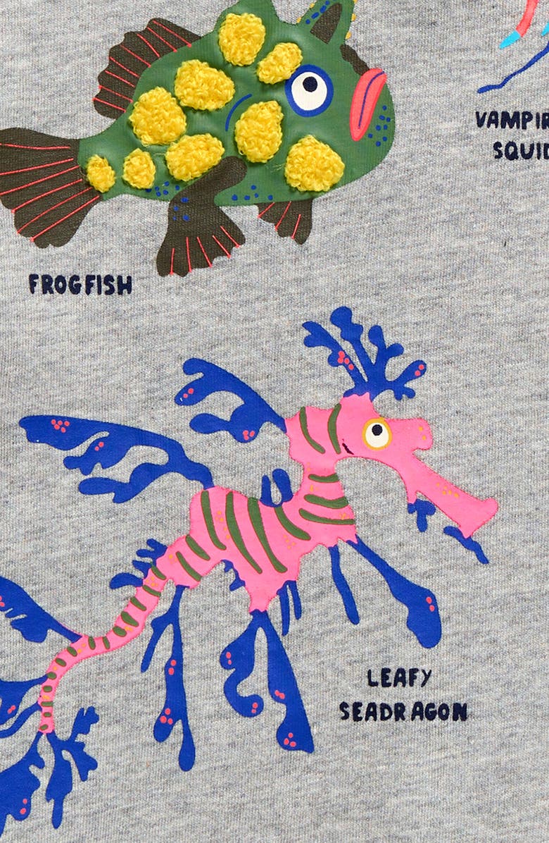 Mini Boden Kids' Weird Wonderful Fish Textured Graphic T-Shirt, Alternate, color, 