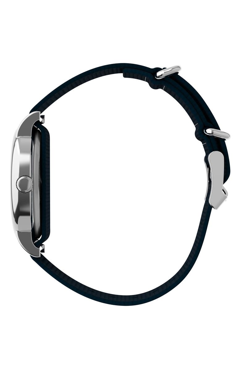Timex<sup>®</sup> Peanuts<sup>®</sup> x Timex Weekender Baseball 38mm Fabric Strap Watch, Alternate, color, Navy/ Silver-Tone