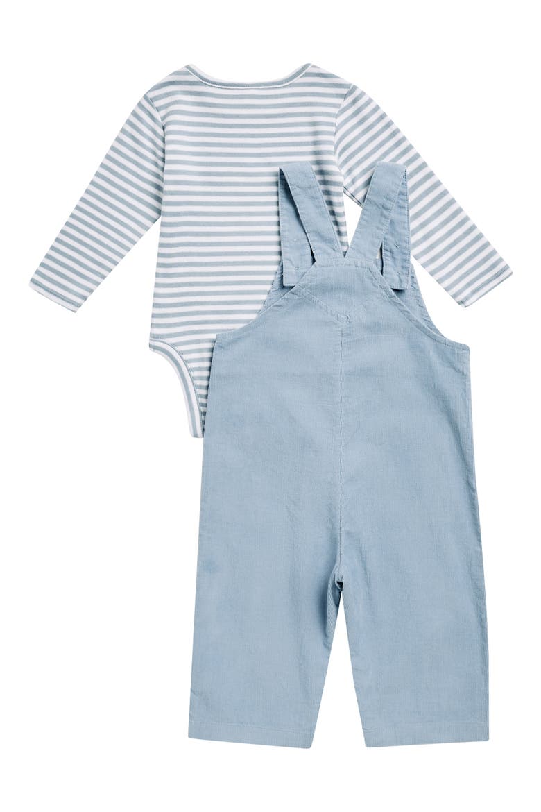 Kids' Overall & Bodysuit Set, Alternate, color, BLUE ASHLEY - WHITE STRIPE