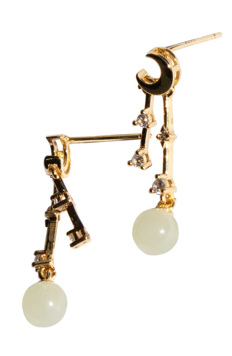 seree Twinkle Moon and star drop earrings, Main, color, Light Green