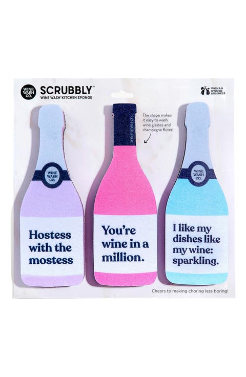 Set of 3 Scrubbly Kitchen Wine Sponges