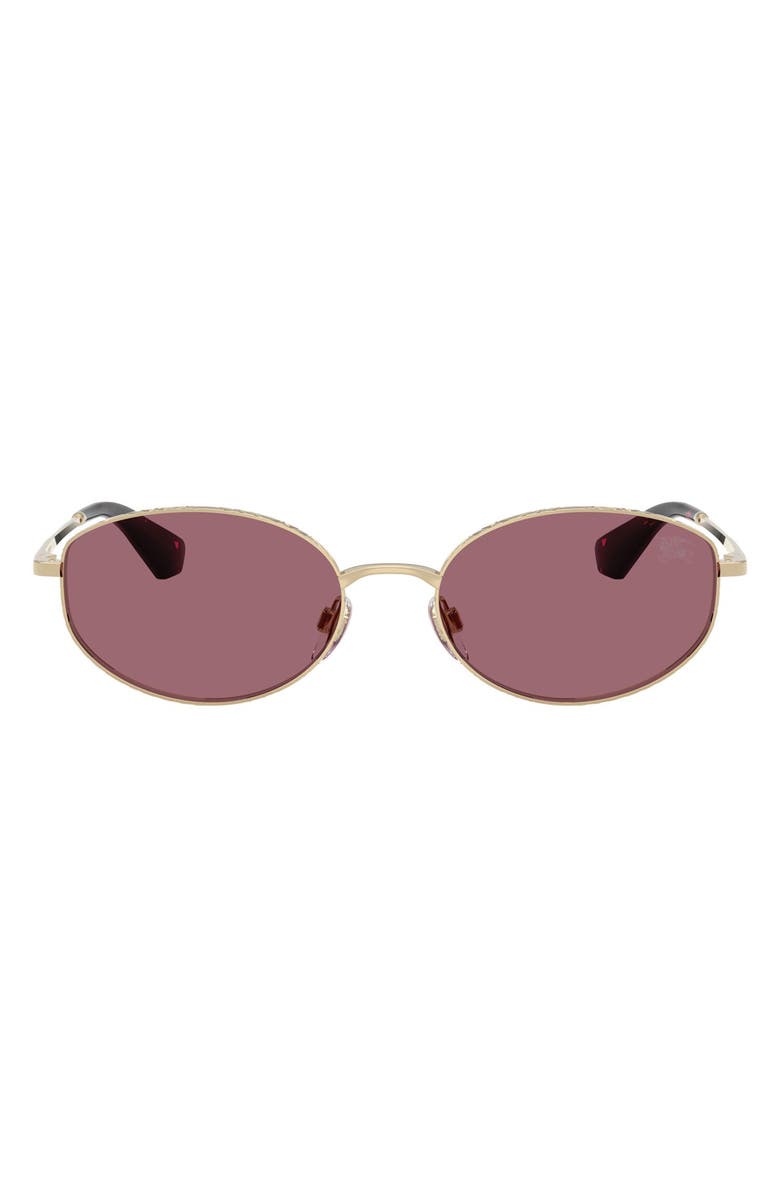 Burberry 55mm Oval Sunglasses, Main, color, Light Gold / Violet