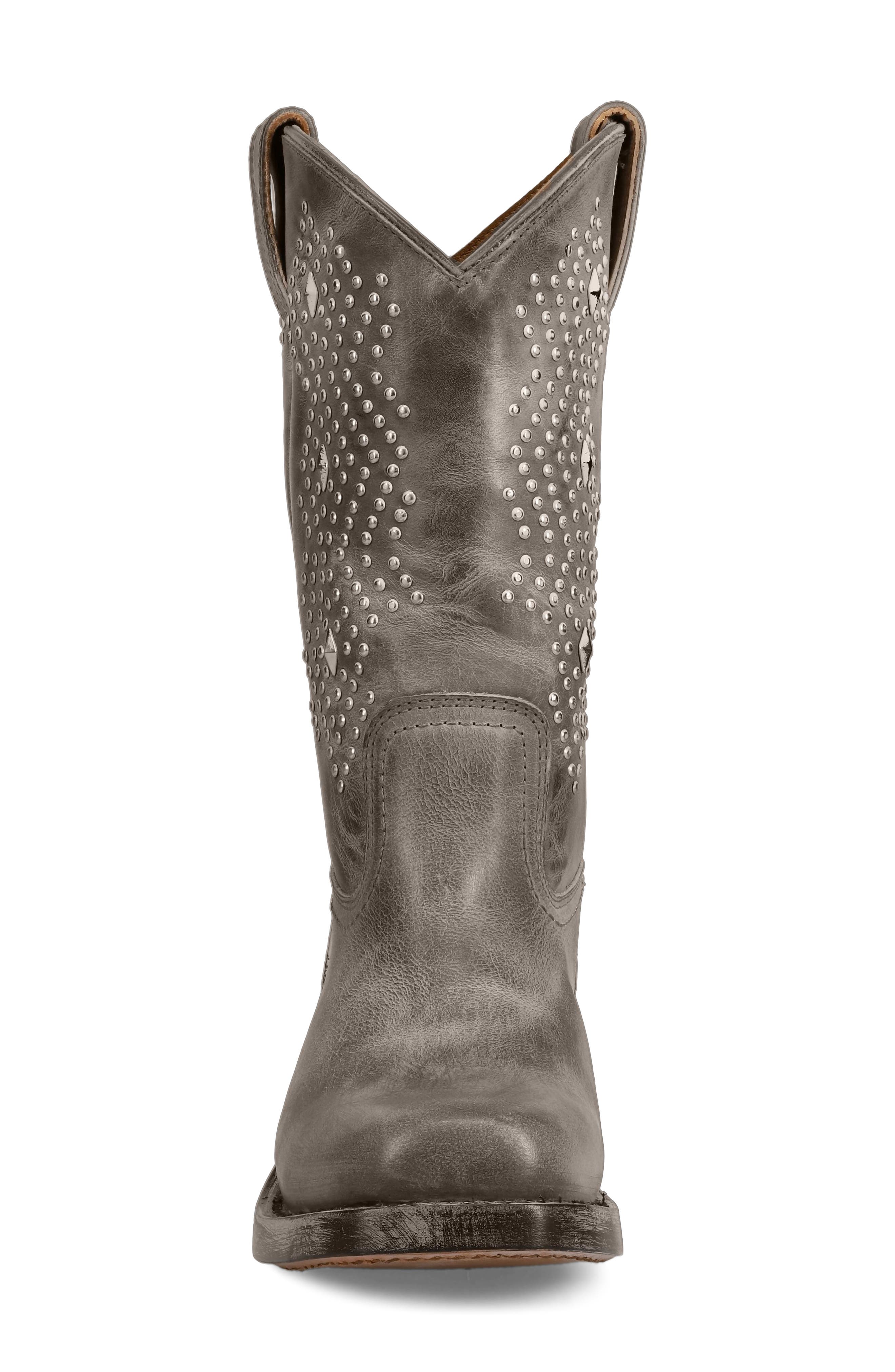 Campus Deco Stud Leather Western Boot, Alternate, color, DUSTY TAUPE