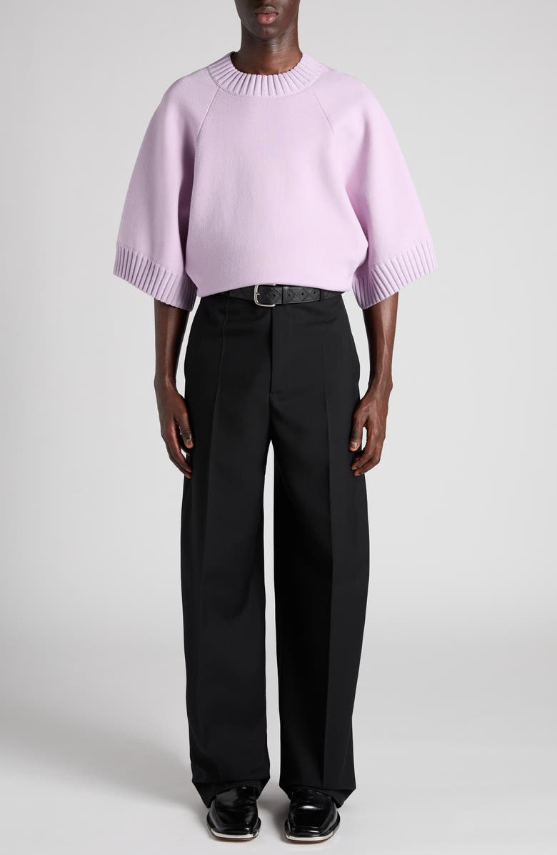 Bottega Veneta Lightweight Sartorial Wool Straight Leg Pants, Alternate, color, 1000 Black