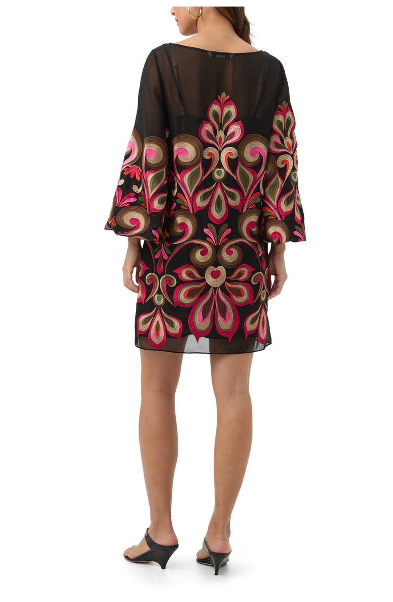 Trina Turk Salim Embroidered Puff Sleeve Dress, Alternate, color,