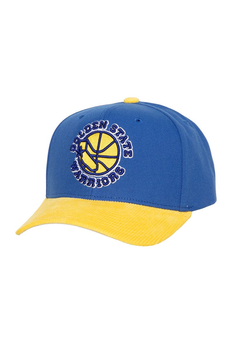 Men's Mitchell & Ness Royal Golden State Warriors Corduroy Pro Crown Adjustable Hat, Main, color, Royal