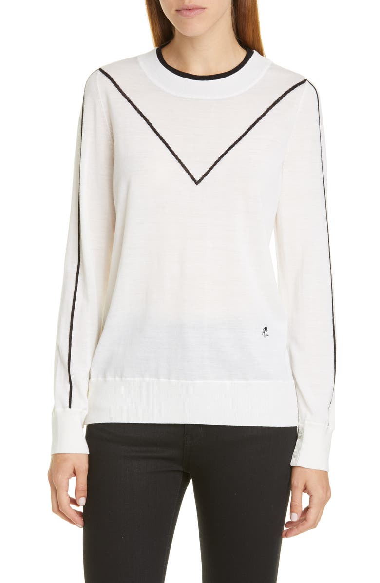 Adam Lippes Intarsia Merino Wool Sweater, Main, color,