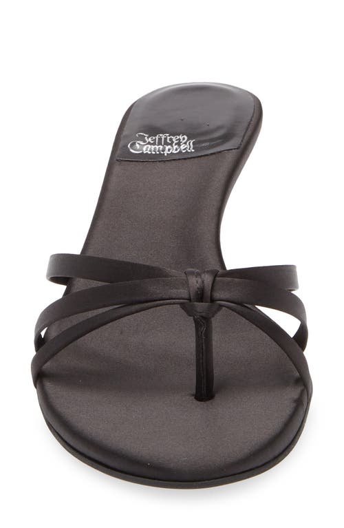 Jeffrey Campbell Doretta Kitten Heel Flip Flop In Black Satin