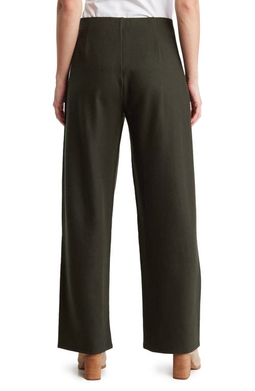 Eileen Fisher Straight Leg Wool Pants In Black
