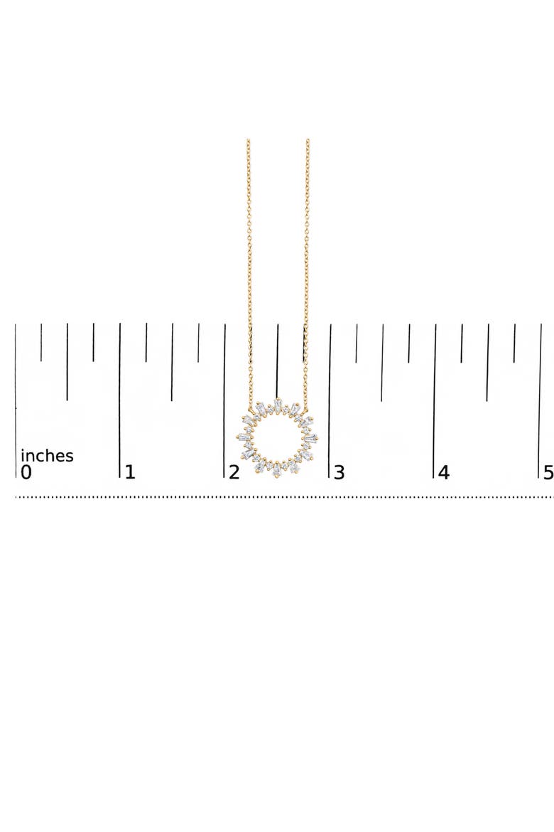 14K Yellow Gold Plated Sterling Silver 3/4 Cttw Diamond Starburst Pendant Necklace, Alternate, color, Yellow Gold over Silver