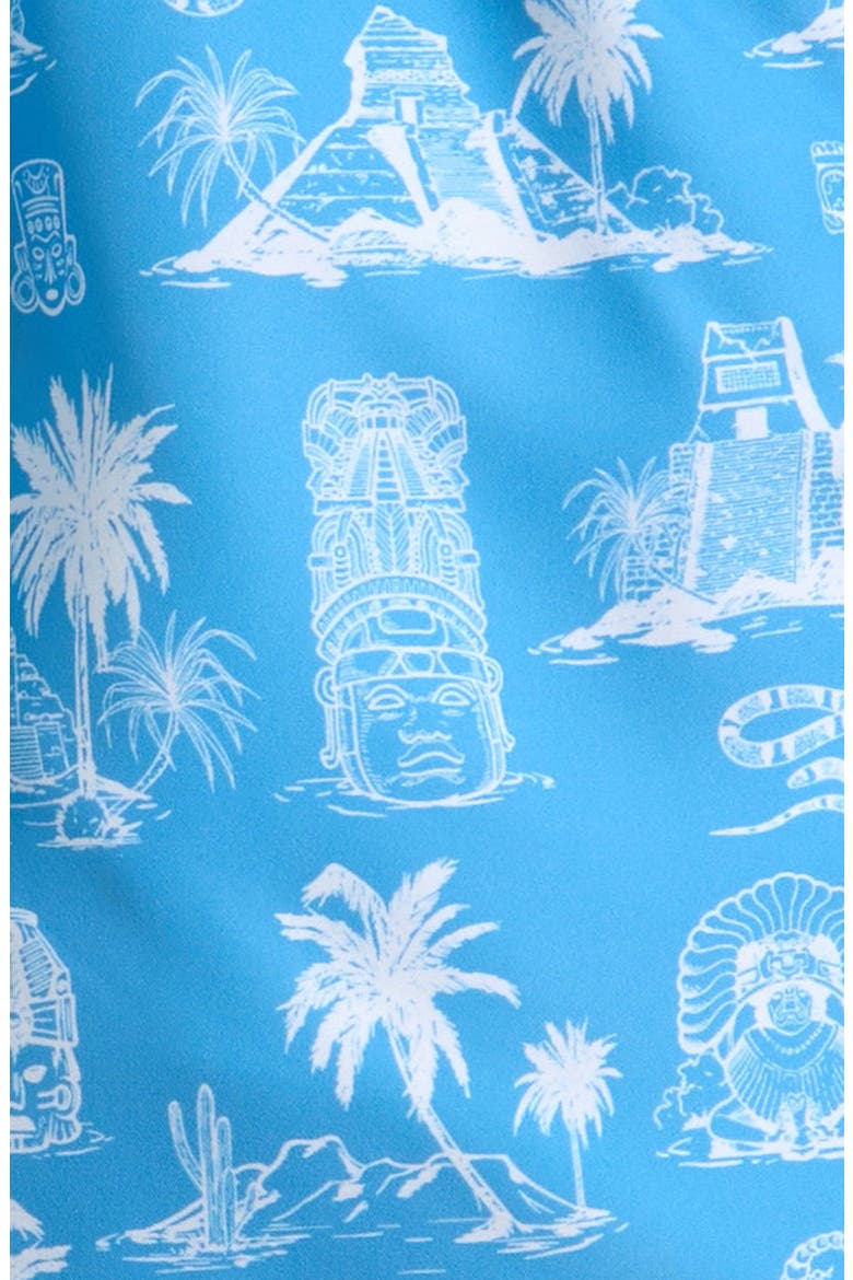 Kids' Maya Print Swim Trunks, Alternate, color, BLUE