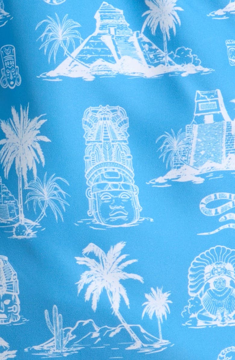 Boardies Kids
 Maya Print Swim Trunks, Alternate, color, Blue