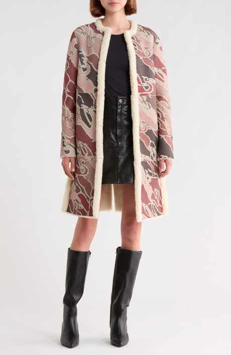 Belted Genuine Shearling Coat