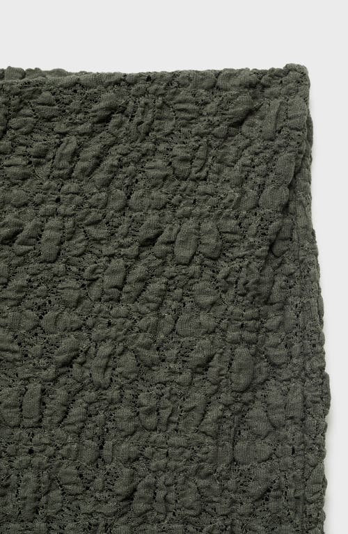 Mango Straight Leg Textured Cotton Blend Pants