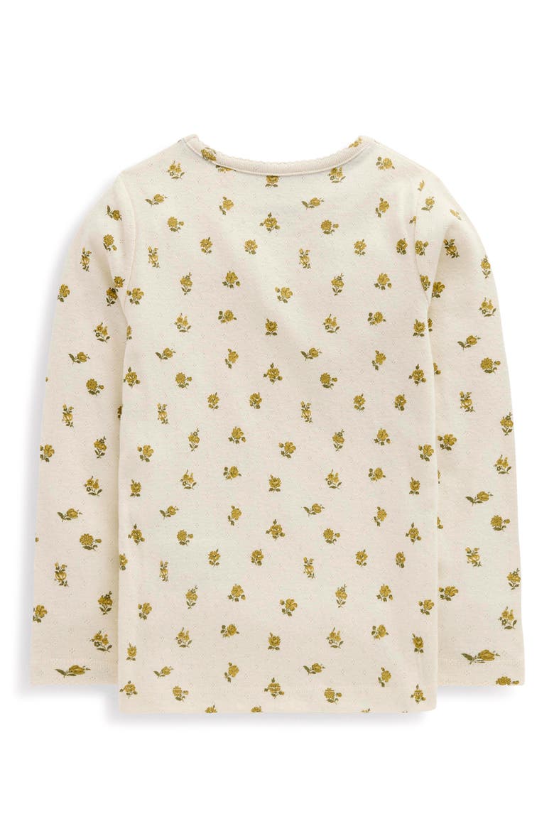Kids' Long Sleeve Pointelle T-Shirt, Alternate, color, YELLOW DITSY FLORAL