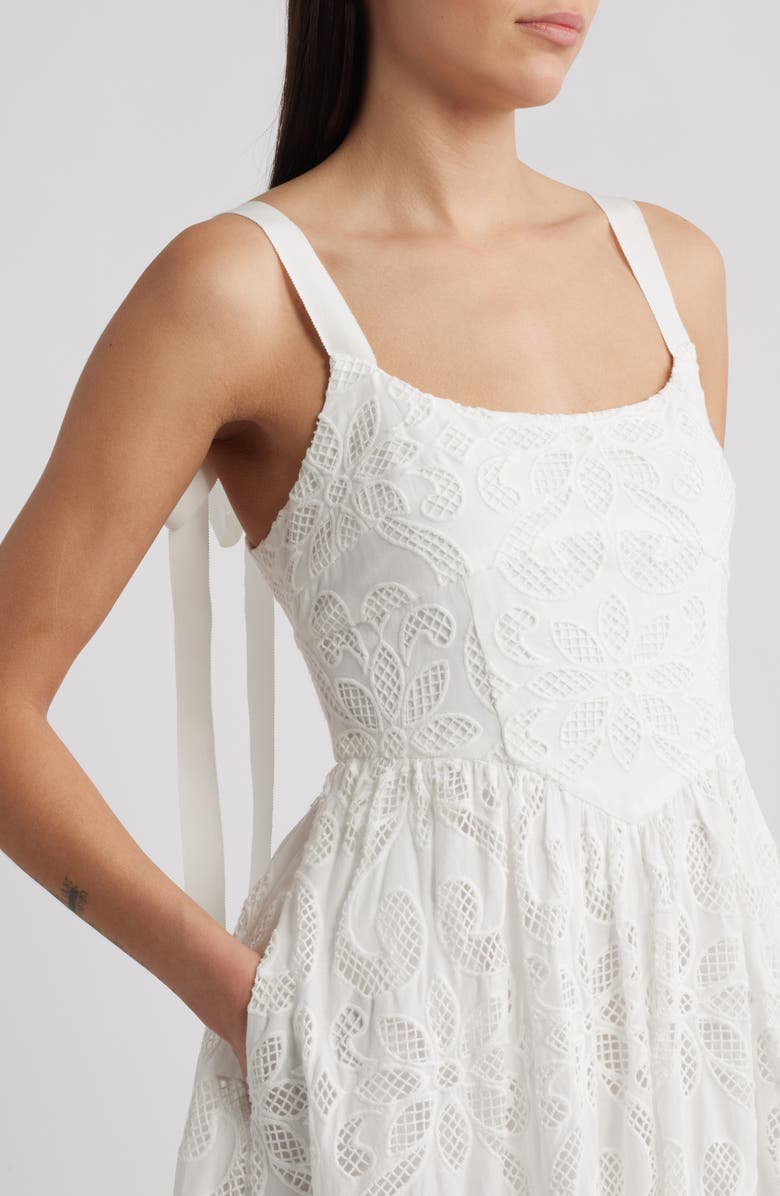 Saylor Maryl Open Stitch Sleeveless Maxi Dress, Alternate, color, White