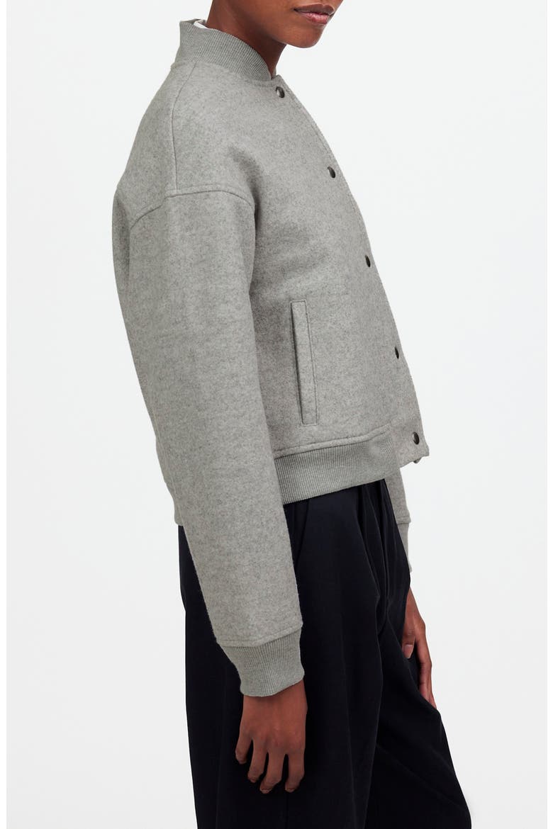 Knit Bomber Jacket, Alternate, color, HTHR CHARCOAL