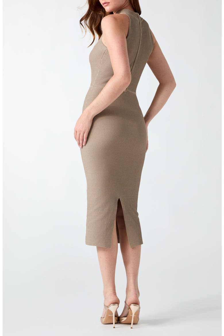 Ottoman Curve Mock Neck Sweater Dress, Alternate, color, BROWN