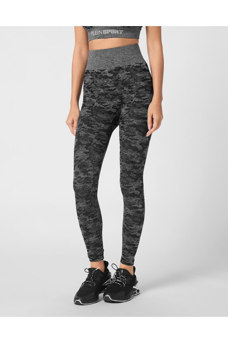 Seamless Sport Leggings Camouflage Women, Main, color, black