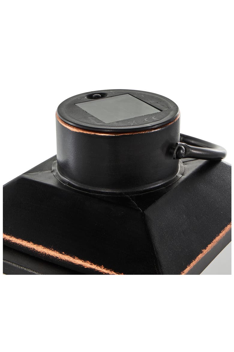 Black Metal Candle Lantern, Alternate, color, BLACK