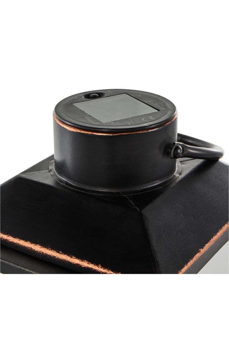 GINGER BIRCH STUDIO Black Metal Candle Lantern, Alternate, color, Black