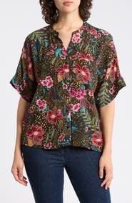 T Tahari Split Neck Shirt