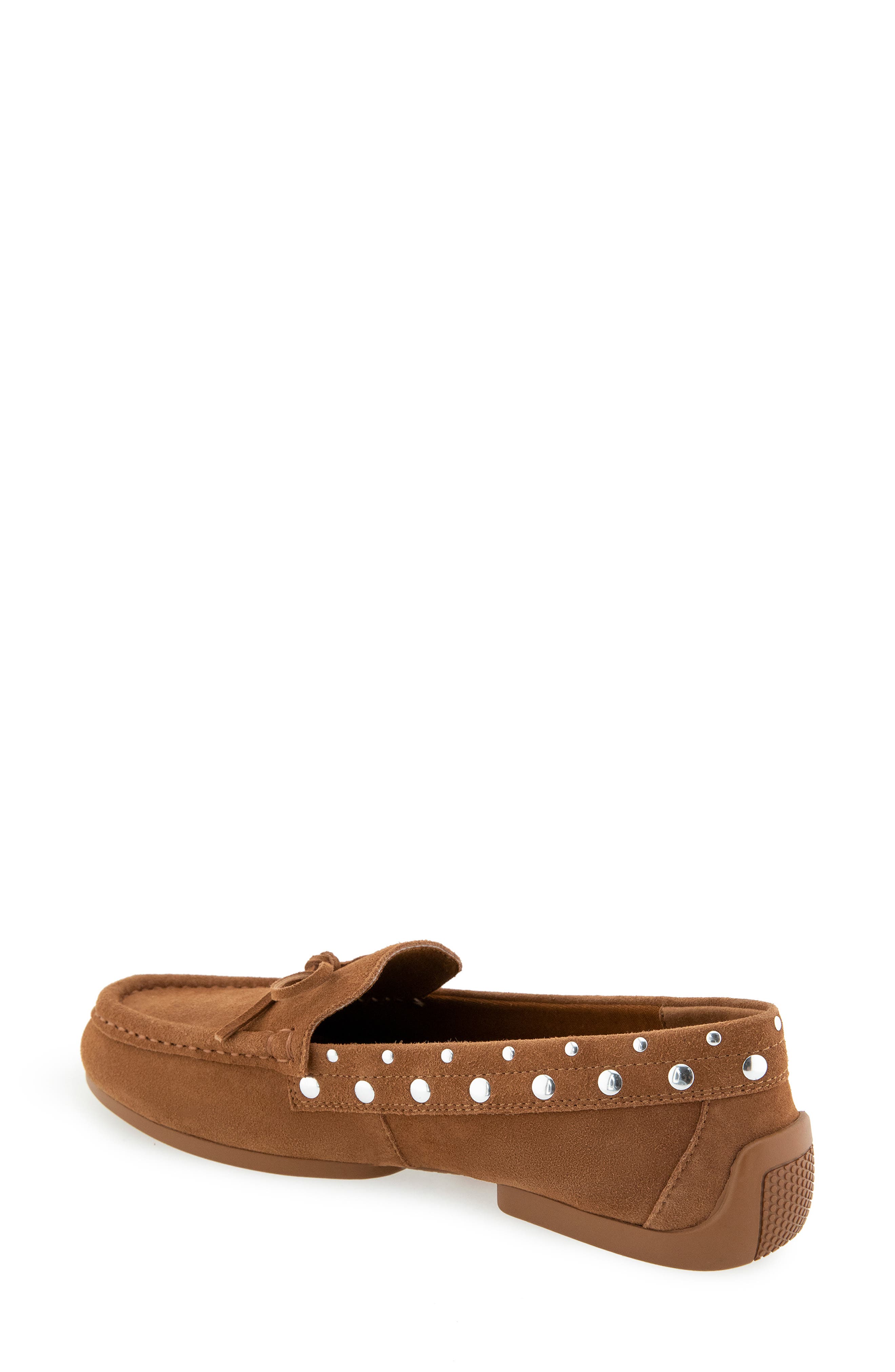 Splendid Felipe Studded Suede Loafer, Alternate, color, Caramel