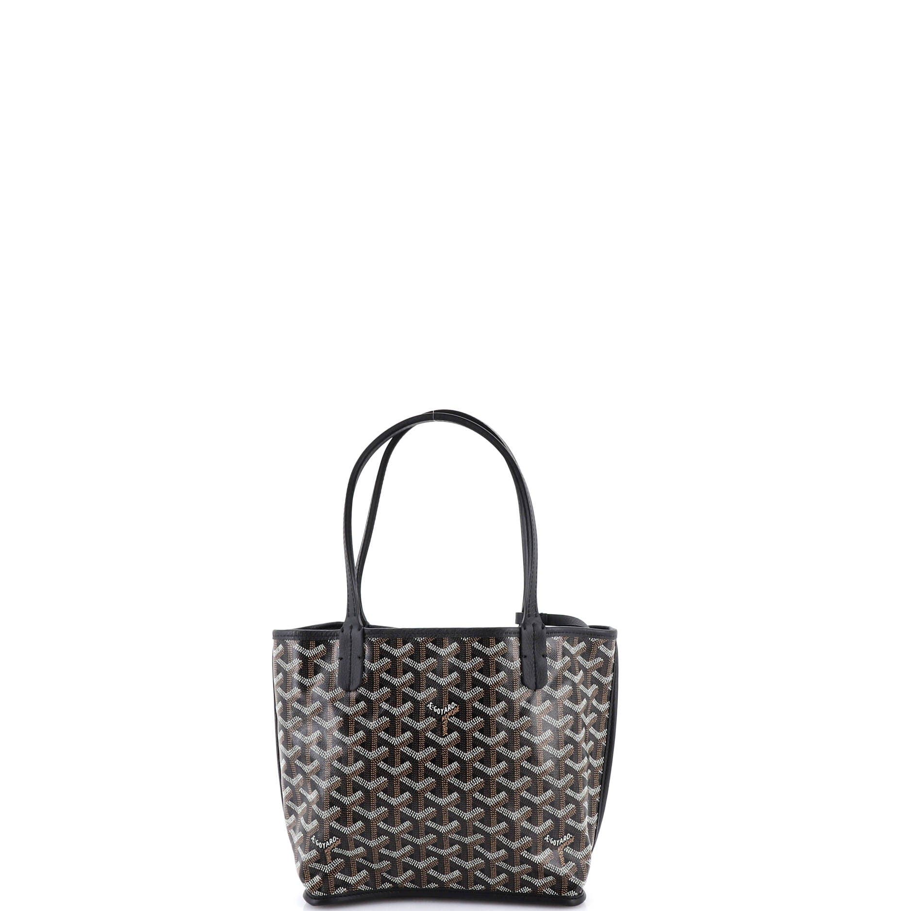 Pre-Owned Goyard Anjou Reversible Tote Coated Canvas Mini, Alternate, color, Black