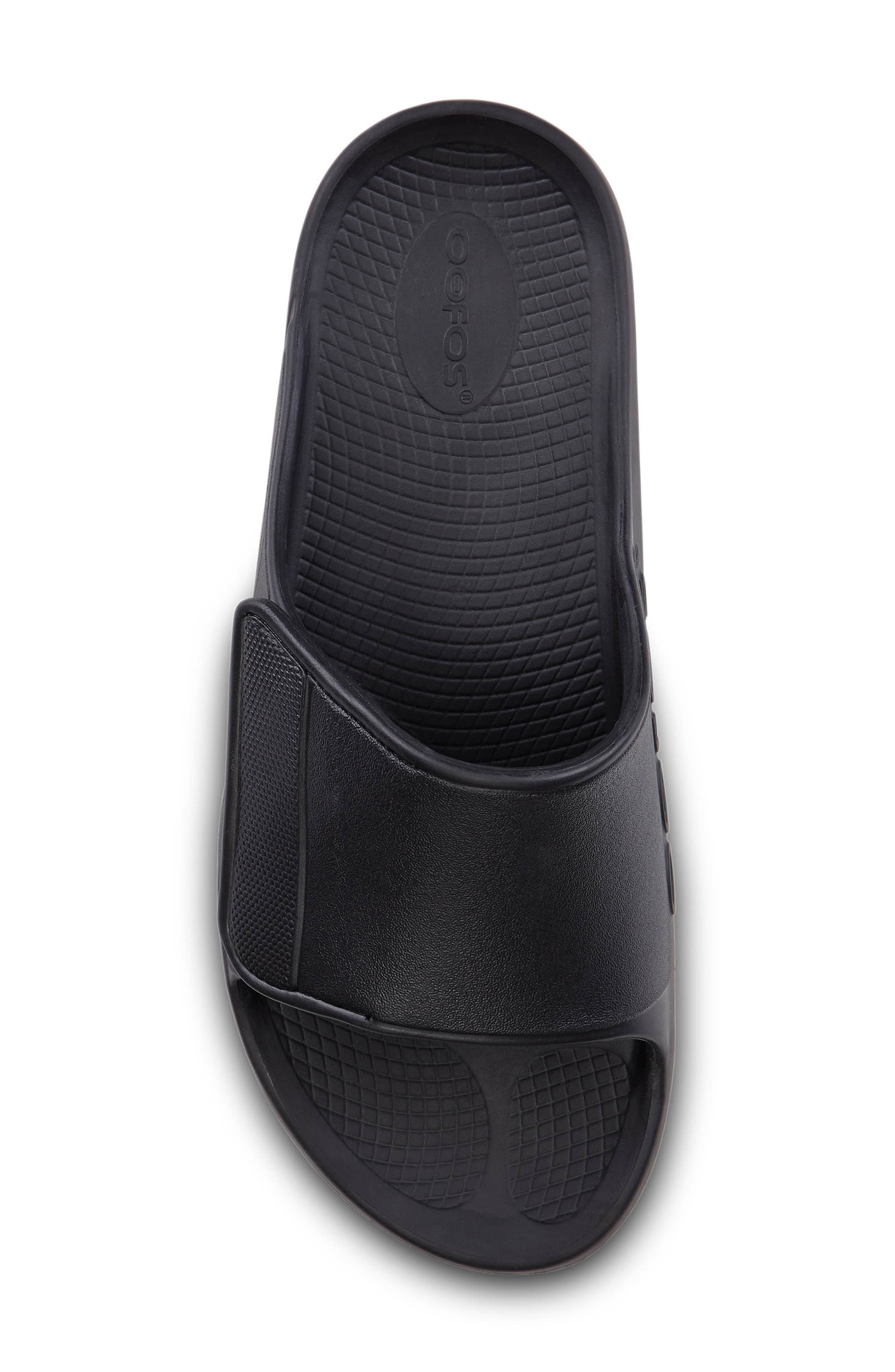 Oofos OOahh Sport Flex Slide Sandal, Alternate, color, Matte Black