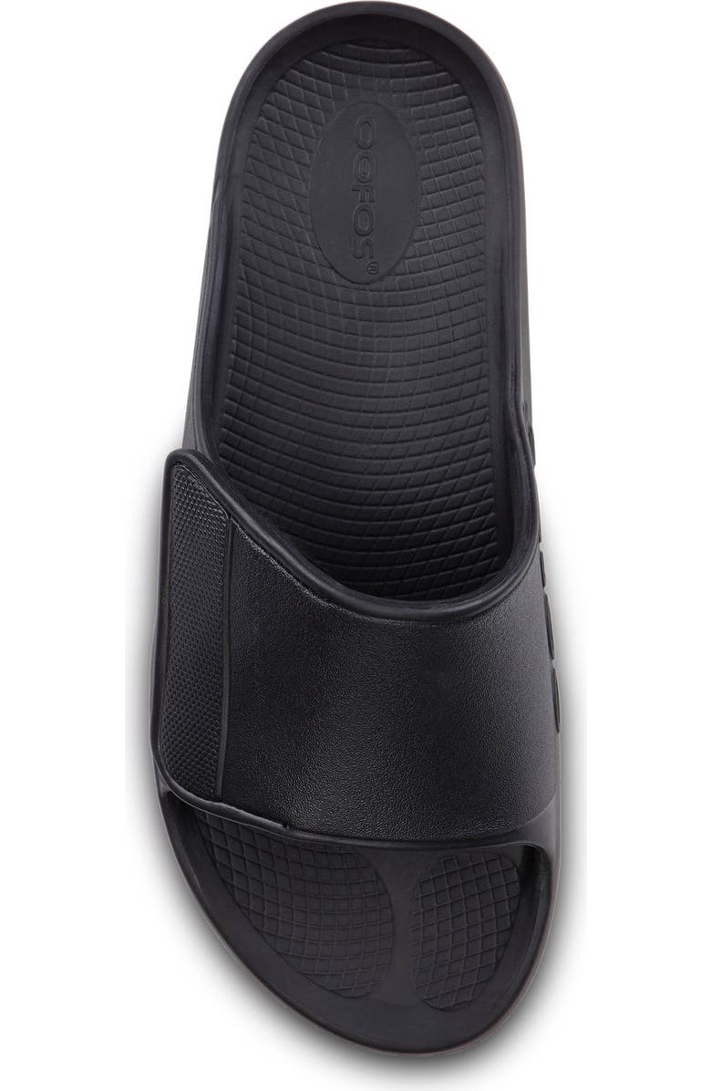 Oofos OOahh Sport Flex Slide Sandal, Alternate, color, Matte Black