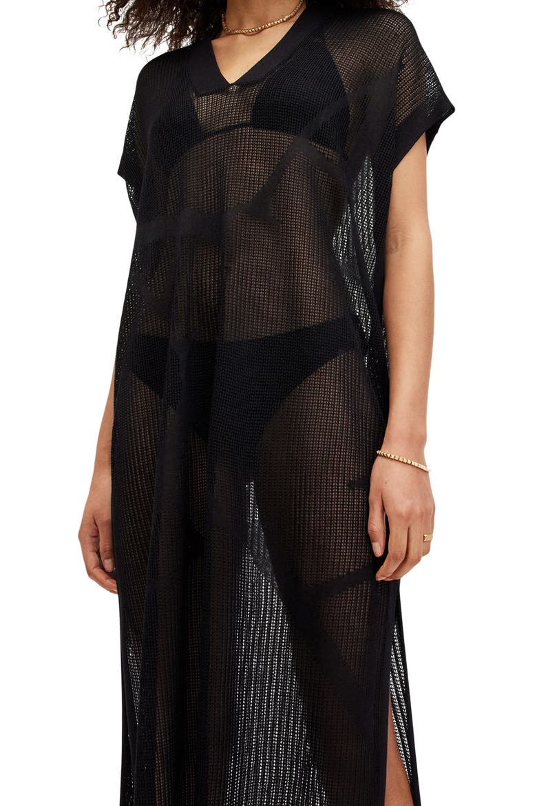 A Star Mesh Dress, Alternate, color, BLACK